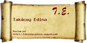 Takácsy Edina névjegykártya